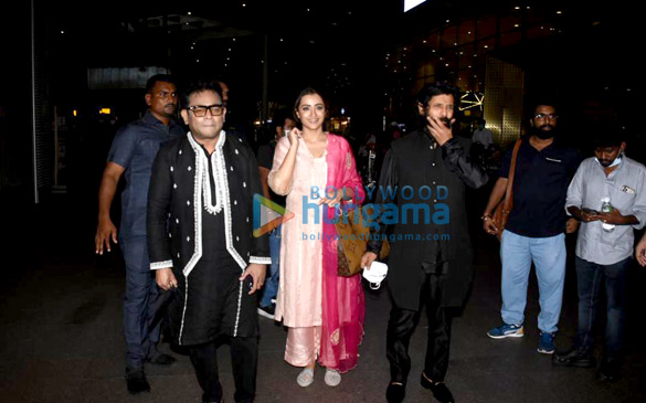 photos a r rahman trisha krishnan and chiyaan vikram snapped at the airport 1