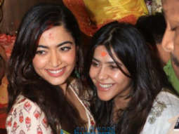 Photos: Rashmika Mandanna and Ekta Kapoor visit Lalbaugcha Raja