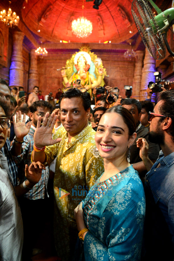 photos tamannaah bhatia and madhur bhandarkar snapped at lalbaugcha raja to seek blessings after of babli bouncer trailer launch 5