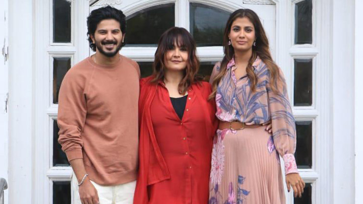 Pooja Bhatt, Dulquer Salmaan and Shreya Dhanwanthary pose together for a selfie