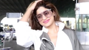 Shamita Shetty poses for paps at the airport