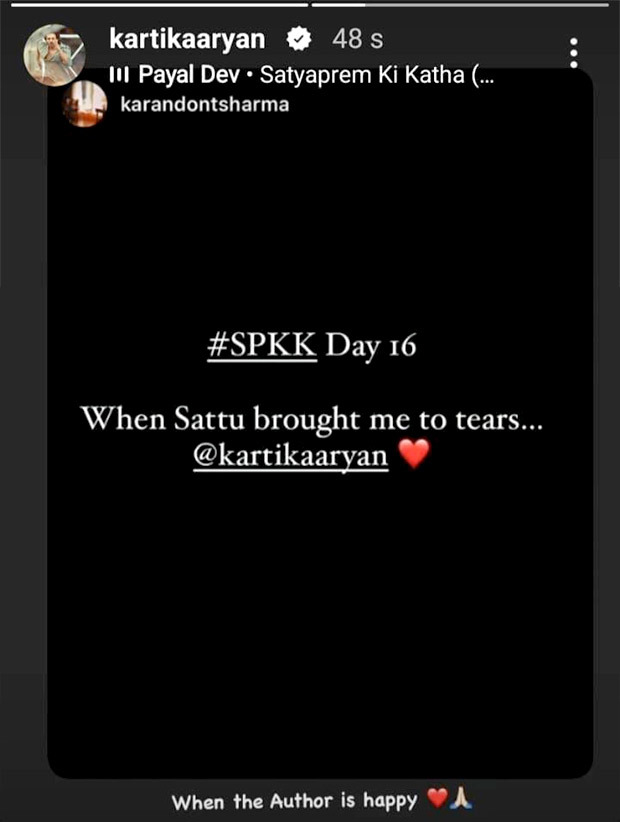 Kartik Aaryan as Sattu brings tears to SatyaPrem Ki Katha writer Karan Sharma; checkout here