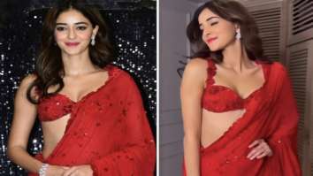 Ananya Panday’s stunning red saree by Nachiket Barve captivated everyone in attendance at Krishan Kumar Dua’s Diwali party