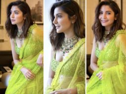 Anushka Sharma sparkles in a green Sabyasachi saree for Diwali, leaves Virat Kohli in awe