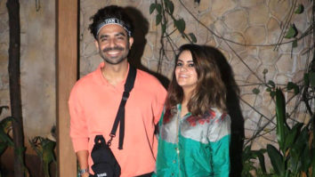 Aparshakti Khurana smiles for paps as he poses with wife