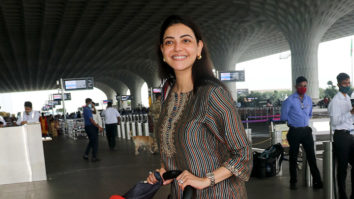 Kajal Aggarwal snapped with her little one at the airport