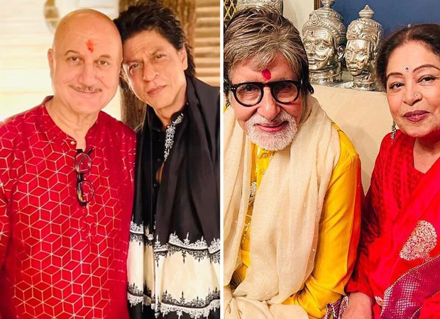 Diwali 2022: Shah Rukh Khan, Amitabh Bachchan pose with Anupam Kher and Kirron Kher on the festival 