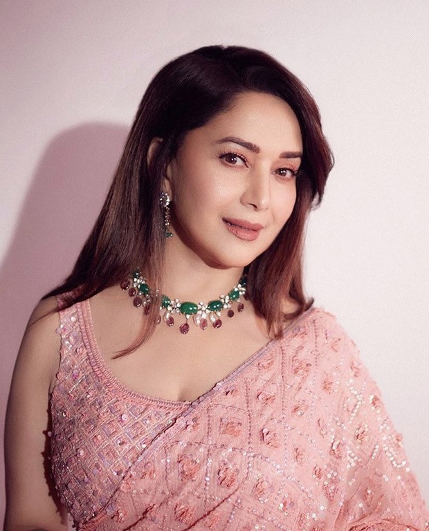Madhuri Dixit Nene’s pink sequin saree by Manish Malhotra can make your day brighter