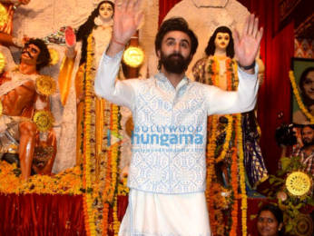 Photos: Kajol, Rani Mukerji, Ranbir Kapoor and others snapped during Durga Puja at North Bombay Sarbojanin