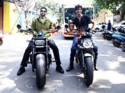 Photos: Siddhant Chaturvedi and Ishaan Khatter arrive on bikes on Bigg Boss 16 set for Phone Bhoot promotions