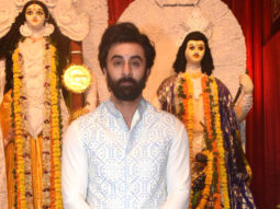 Ranbir Kapoor arrives for Durga Puja in traditional wear