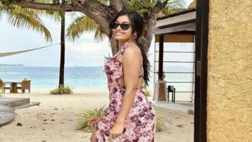 Rashmika Mandanna rocks Rs. 5K strapless pink floral midi dress while on vacation in the Maldives