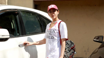 Sara Ali Khan smiles for paps in her cute little pink shorts