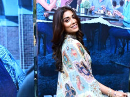 Shriya Saran flashes her cute smile for paps as she poses with Drishyam 2 poster