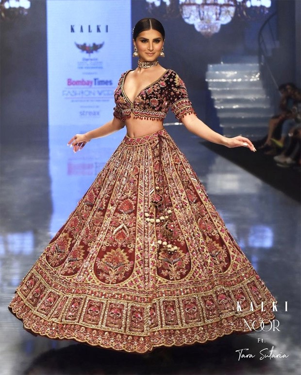 Tara Sutaria steals the show in a contemporary bridal lehenga as walks for Kalki Fashion at Bombay Fashion week Tara Sutaria steals the show in a contemporary bridal lehenga as walks for Kalki Fashion at Bombay Fashion week