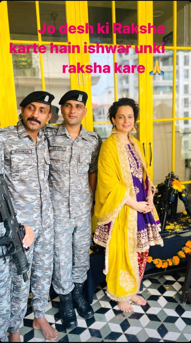 Kangana Ranaut worships rifles with soldiers to celebrate Vijayadashami; shares a special “Sandesh”