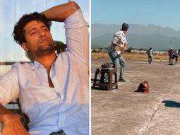 Vicky Kaushal and team play “Jugaad” cricket post-pack-up; use chair as wicket, sandbags for wide line