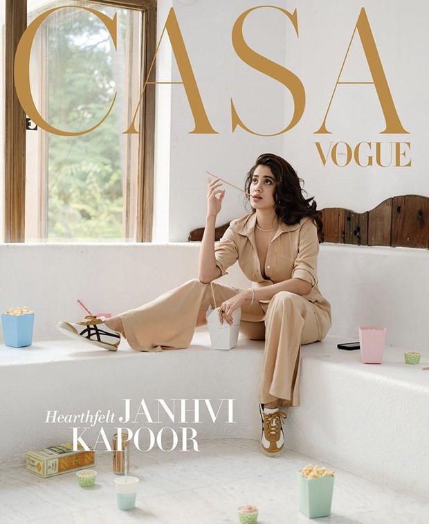 Janhvi Kapoor graces the Casa Vogue magazine cover dressed in sand coloured co-ord set