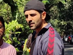 Kartik Aaryan gets clicked as he leaves from gym on his bike