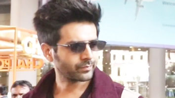 Kartik Aaryan poses for a selfie with little fans as he gets clicked at the airport