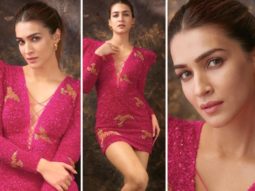 Kriti Sanon enchants fans in an embellished fuchsia mini dress by Zara Umrigar for Bhediya promotions