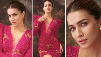 Kriti Sanon enchants fans in an embellished fuchsia mini dress by Zara Umrigar for Bhediya promotions