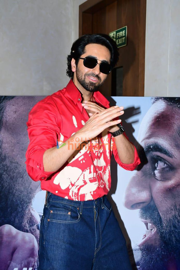 photos ayushmann khurrana and director anirudh sharma spotted promoting an action hero at t series office 3