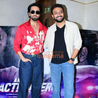 Photos: Ayushmann Khurrana and director Anirudh Sharma spotted promoting An Action Hero at T-Series office