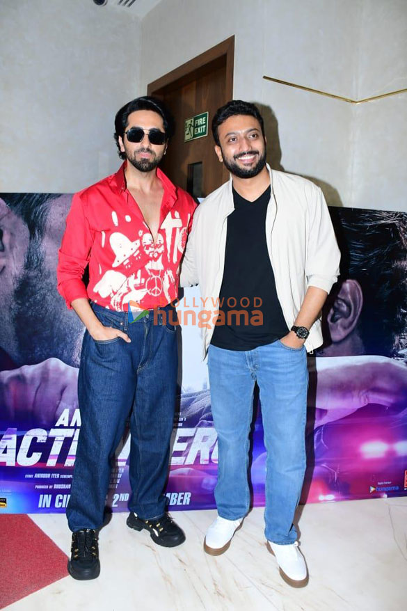 Photos: Ayushmann Khurrana and director Anirudh Sharma spotted promoting An Action Hero at T-Series office Photos: Ayushmann Khurrana and director Anirudh Sharma spotted promoting An Action Hero at T-Series office