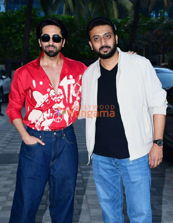 photos ayushmann khurrana and director anirudh sharma spotted promoting an action hero at t series office 6