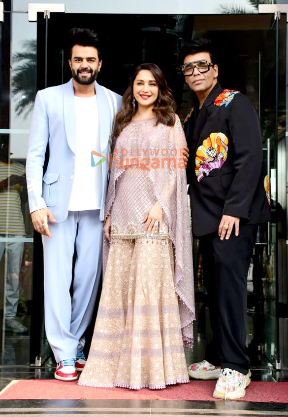 photos kajol nora fatehi madhuri dixit karan johar and others snapped on the sets of jhalak dikhala jaa 2