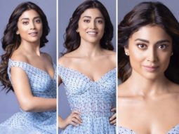 Shriya Saran evokes retro charm in blue polka dot dress from Gauri and Nainika for Drishyam 2 promotions