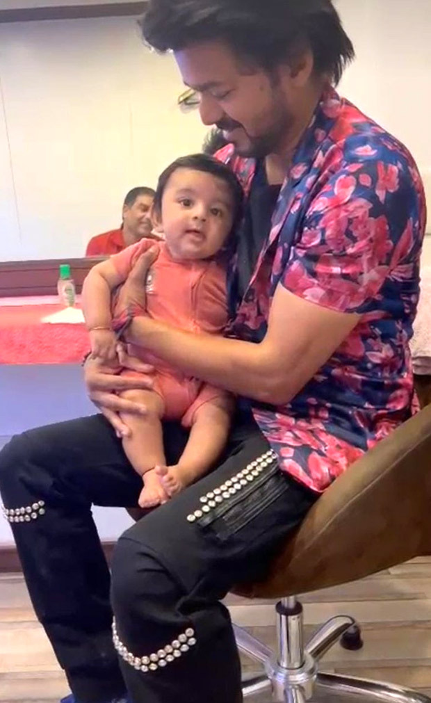 Thalapathy Vijay holding this baby on the sets of Varisu is going viral on social media