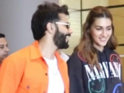 Varun Dhawan & Kriti Sanon rock their casual looks at the airport