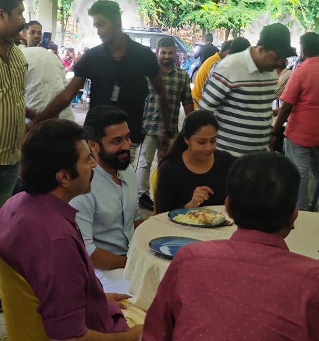 Suriya makes a surprise visit to the sets of Kaathal: The Core starring Mammootty and Jyothika