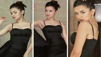 Avneet Kaur turns up the heat in black thigh-high slit gown with Dior bag