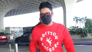 Bhushan Kumar looks cool in red sweatshirt at the airport