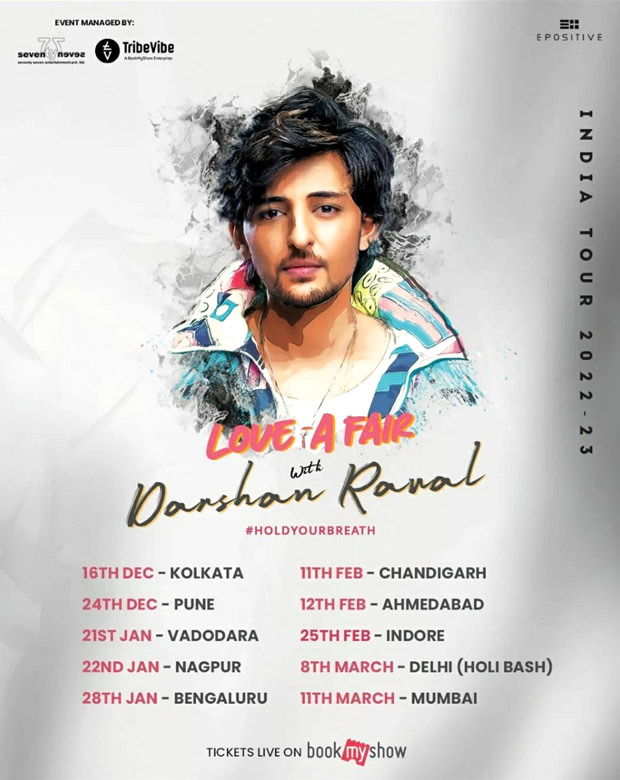 Darshan Raval announces dates for a ten-city tour, Love- A Fair, starting from Kolkata