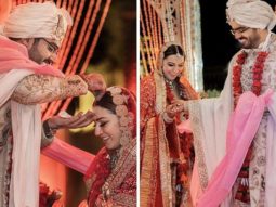 Hansika Motwani shares first pics from wedding with Sohael Khaturiya; stuns in red and golden lehenga