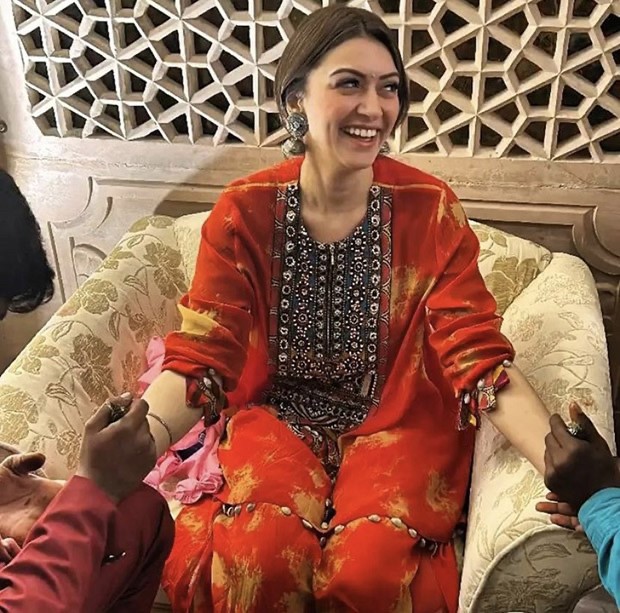 Hansika Motwani’s wedding glow is unmissable in her mehendi ceremony pictures; actress looked stunning in tie and die co-ord set 