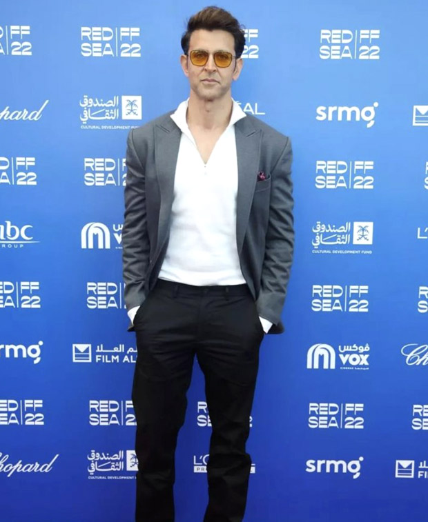 Hrithik Roshan looks suave as ever in grey jacket and black pants as he makes a stylish appearance at Red Sea Film Festival