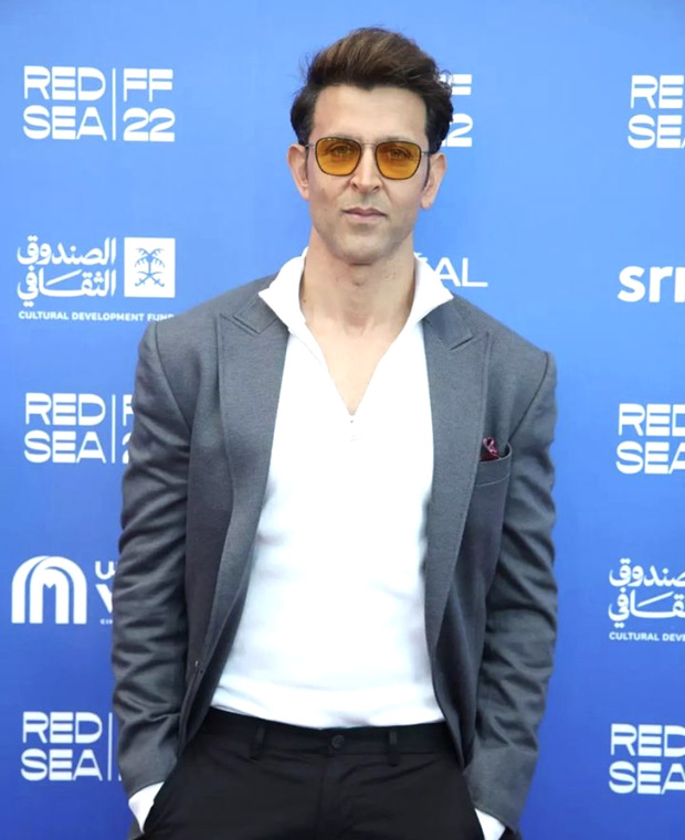 Hrithik Roshan looks suave as ever in grey jacket and black pants as he makes a stylish appearance at Red Sea Film Festival