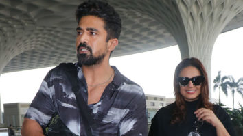 Huma Qureshi and Saqib Saleem pose together for paps at the airport