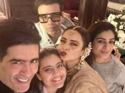 Inside Manish Malhotra’s birthday bash: Raveena Tandon shares photos with Kajol, Rekha, and Karan Johar
