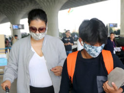 Kajol gets snapped with her son Yug at the airport
