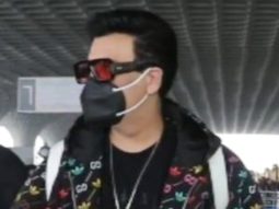 Karan Johar gets clicked at the airport, poses with his kids Yash and Ruhi