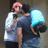 Kareena Kapoor Khan and Saif Ali Khan share a sweet kiss but Taimur Ali Khan steals the show
