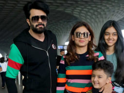 Maniesh Paul poses with family at the airport
