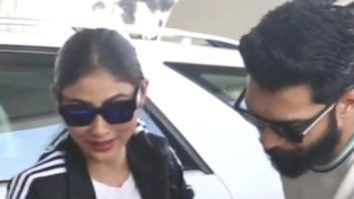 Mouni Roy smiles for paps as she gets clicked with husband at the airport