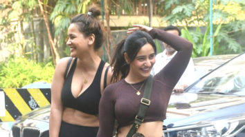 Neha Sharma and Aisha Sharma get clicked outside their gym